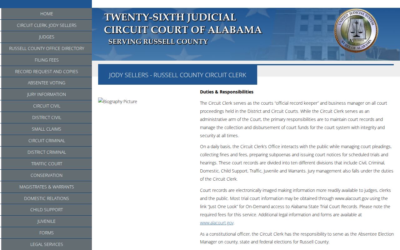 Russell County court docket clerk and record divisions