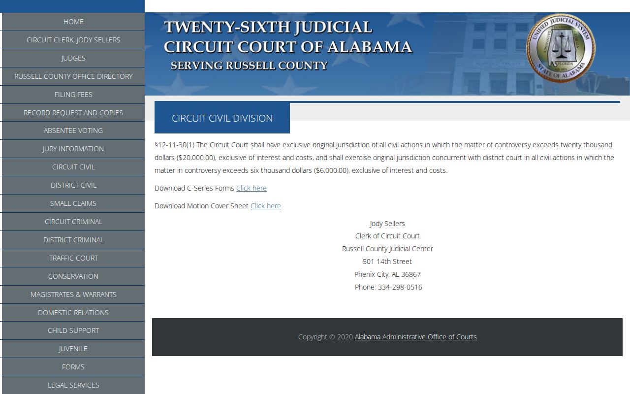 Official Russell County Circuit civil jurisdiction page