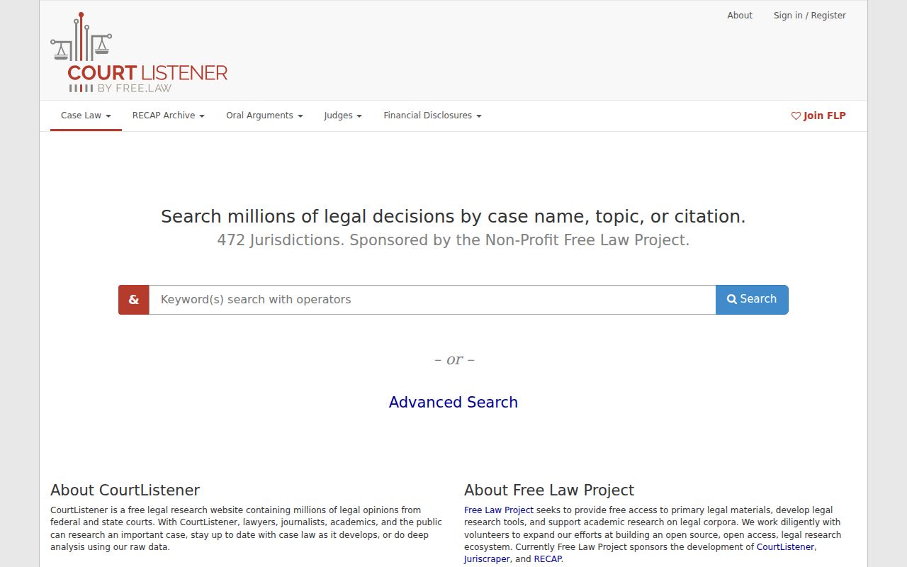 CourtListener free federal RECAP docket search alternative