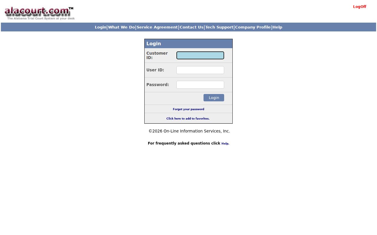 Russell County case search Alacourt subscriber login