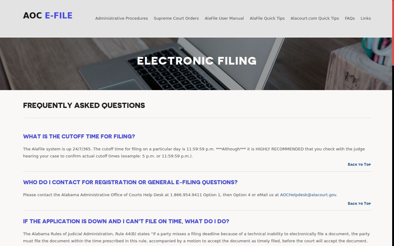 Russell County case search AlaFile filing timing guidance