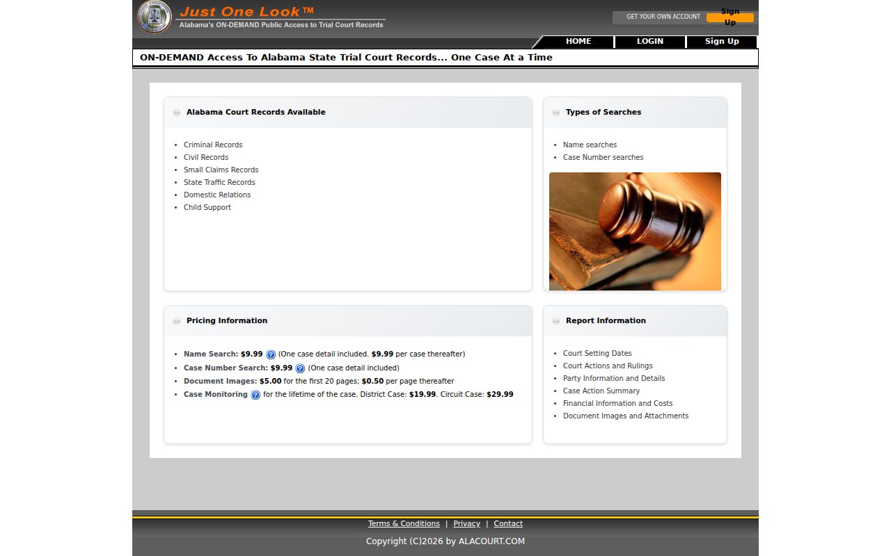 Russell County case lookup through Just One Look