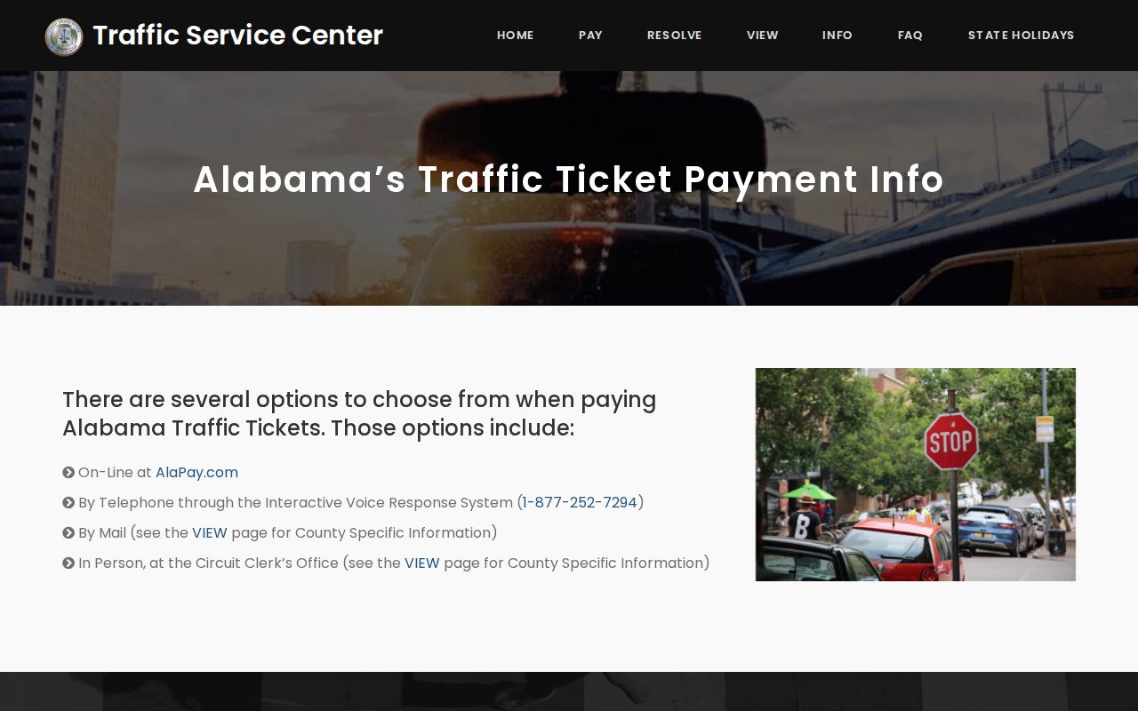 AlaPay citation lookup for Russell County traffic court records