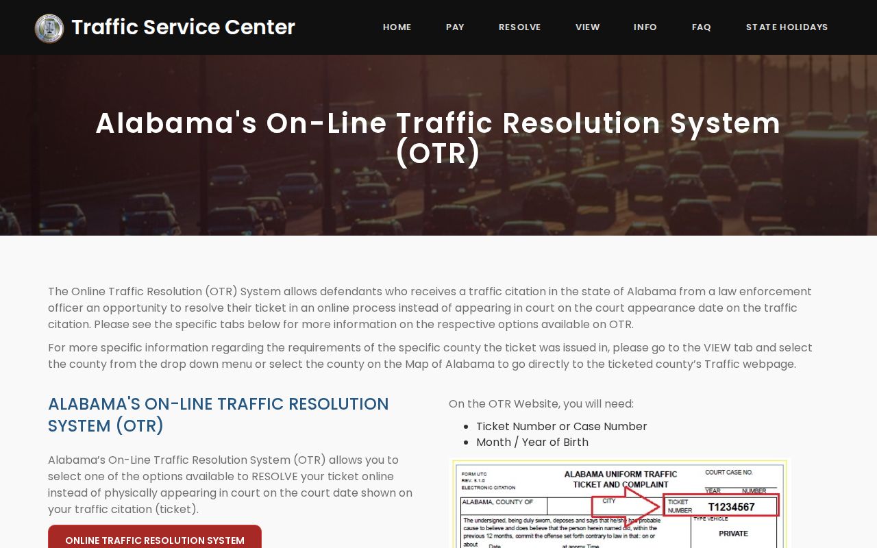 Online Traffic Resolution lookup for Russell County traffic tickets
